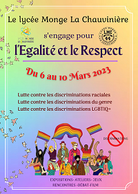 Semaine Egalité Respect du lundi 6 au vendredi 10 mars 2023